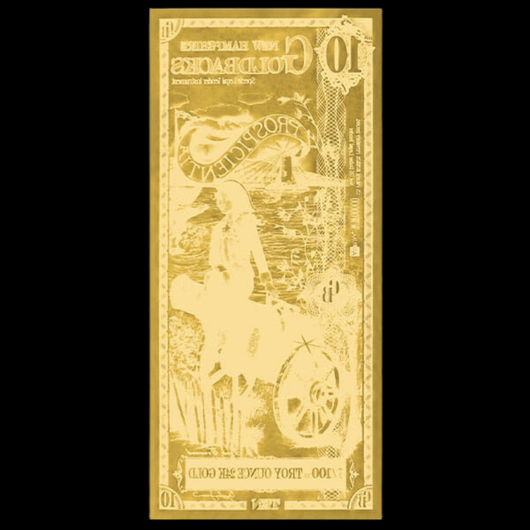 10 New Hampshire Goldback Note- Prospicientia