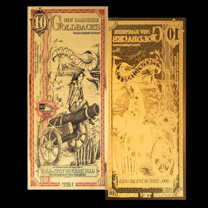 10 New Hampshire Goldback Note- Prospicientia