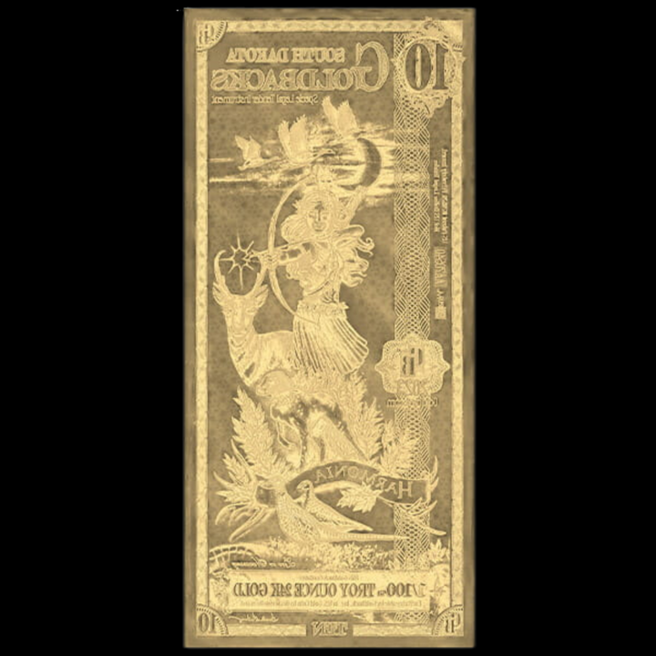 10 South Dakota Goldback Note - Harmonia