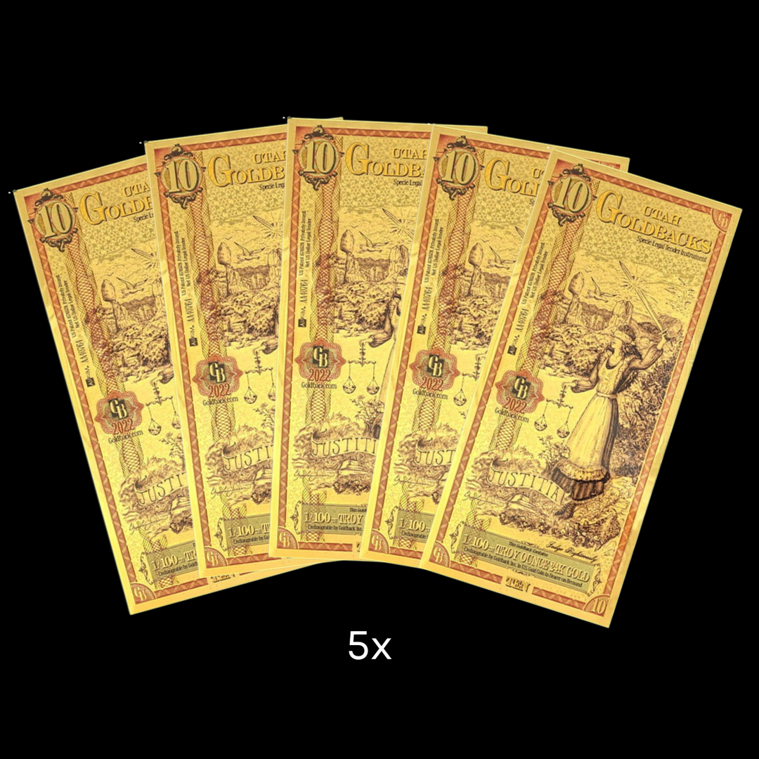10 Utah Goldback Note - Justitia