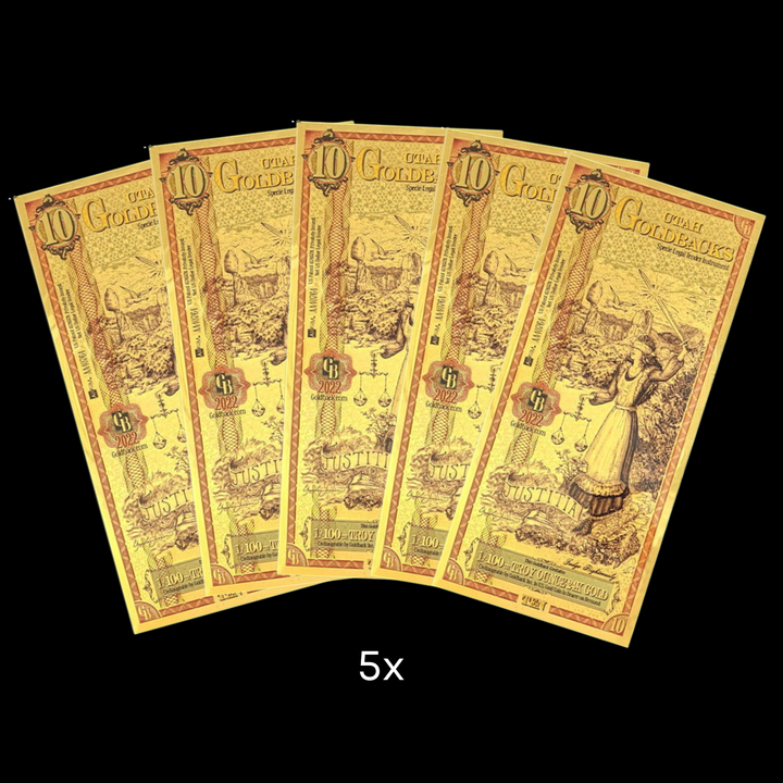 10 Utah Goldback Note - Justitia