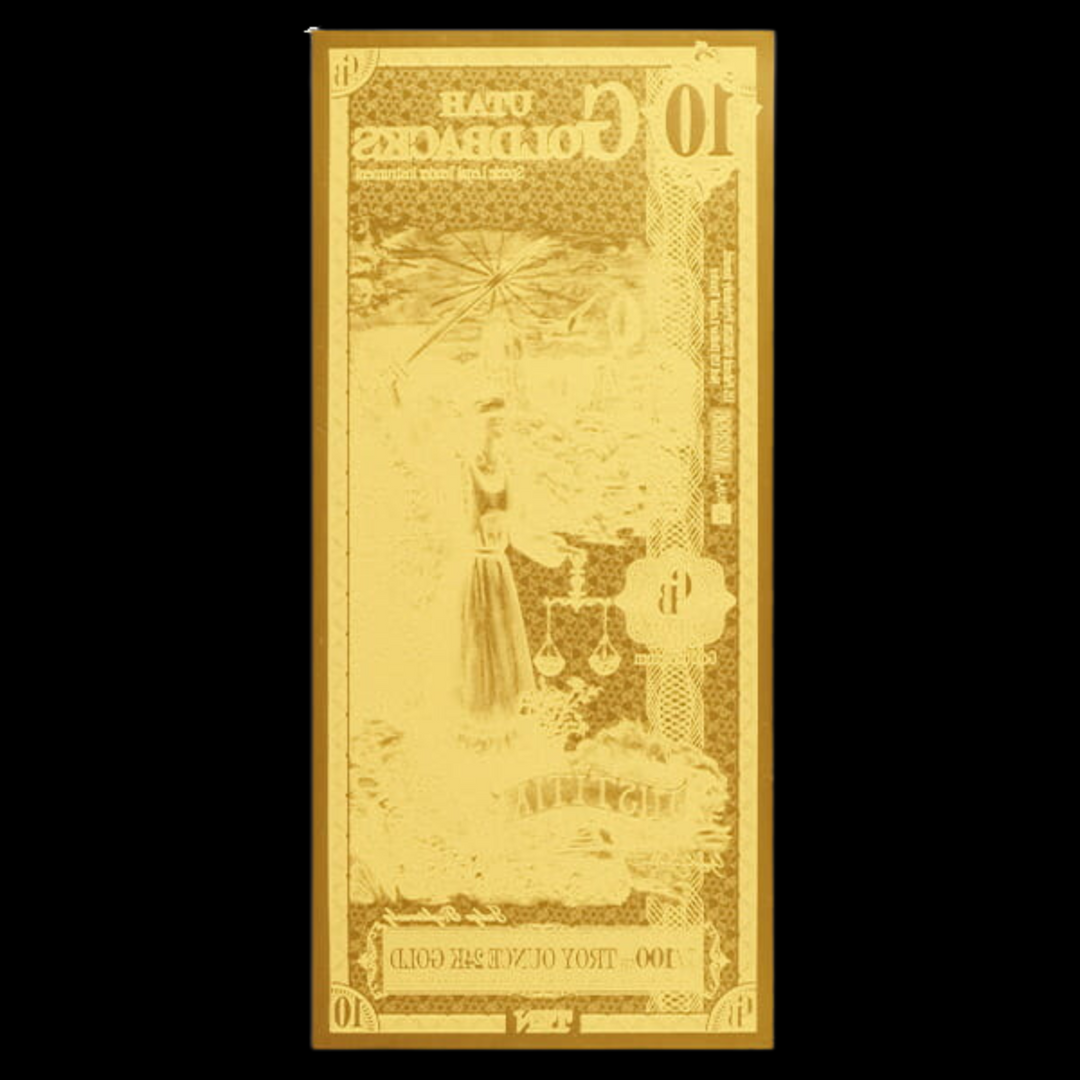 10 Utah Goldback Note - Justitia