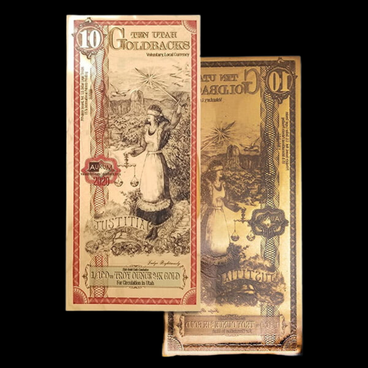 10 Utah Goldback Note - Justitia