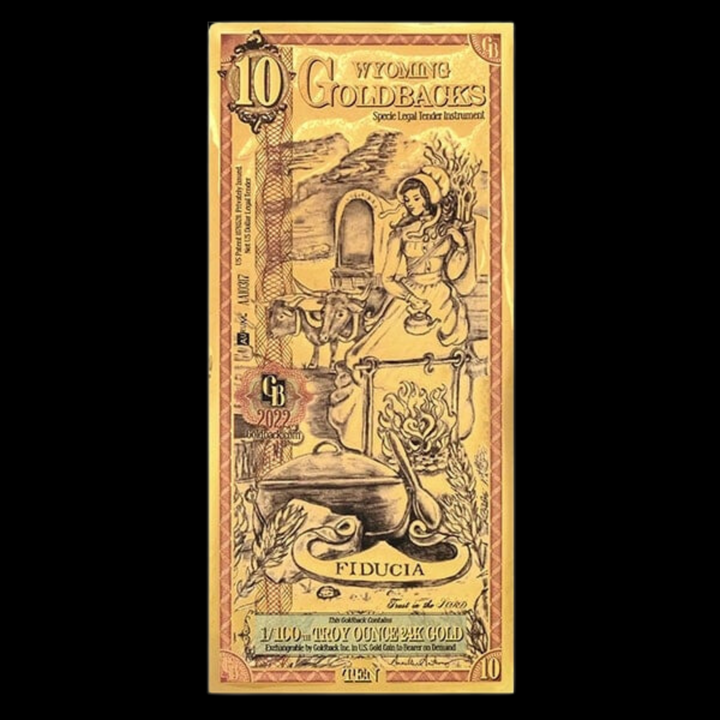 10 Wyoming Goldback Note - Fiducia
