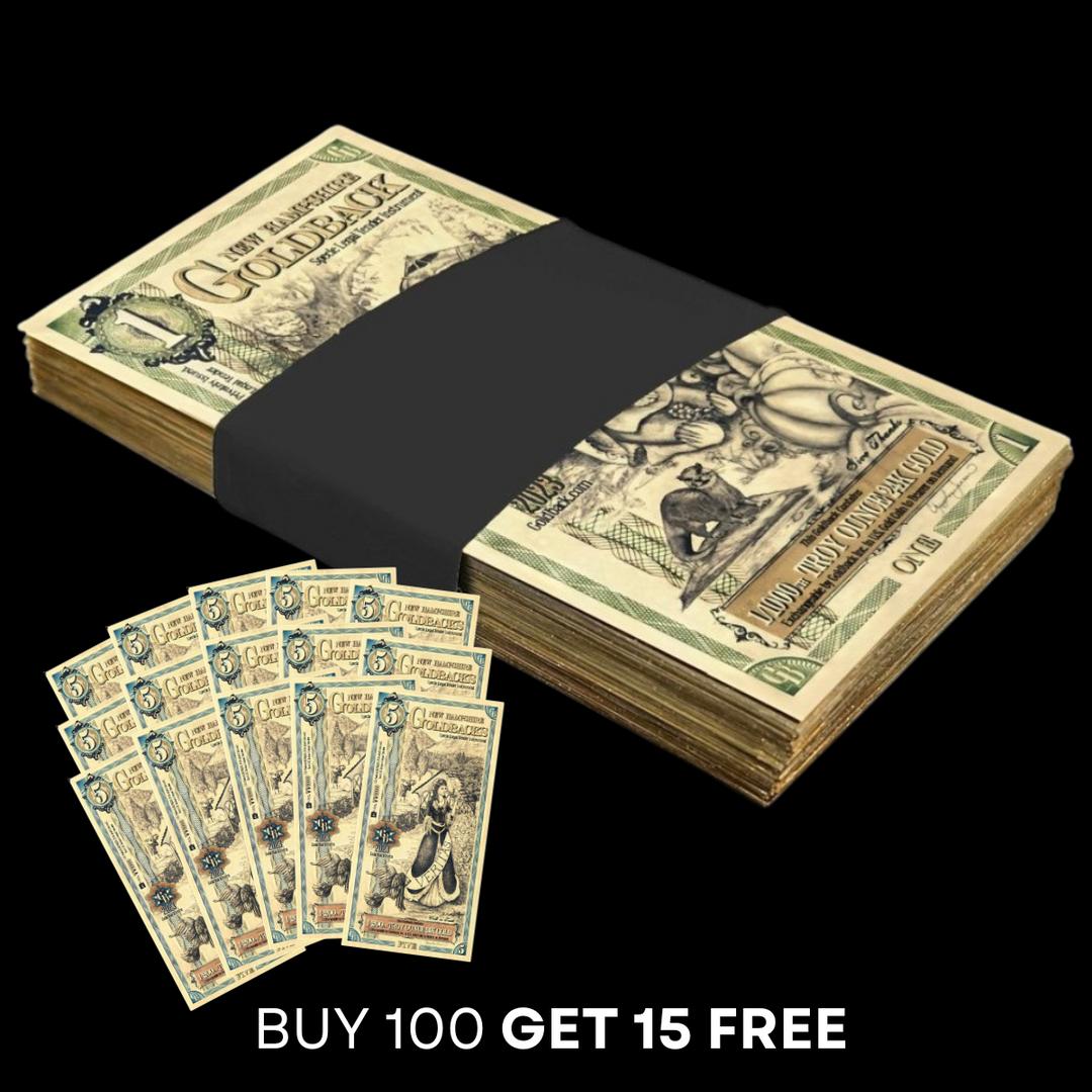 5 New Hampshire Goldback Note- Veritas