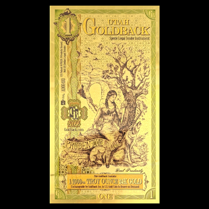 1 Utah Goldback Note - Prudentiae