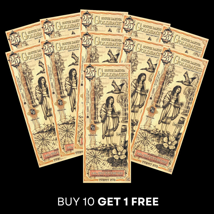 25 South Dakota Goldback Note - Laurea