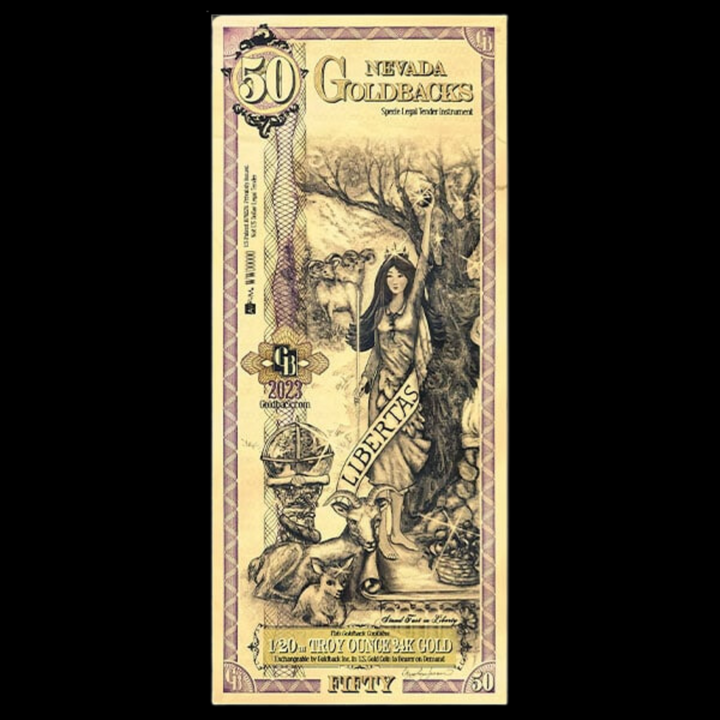 50 Nevada Goldback Note - Libertas