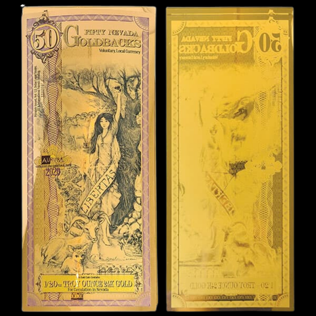 50 Nevada Goldback Note - Libertas