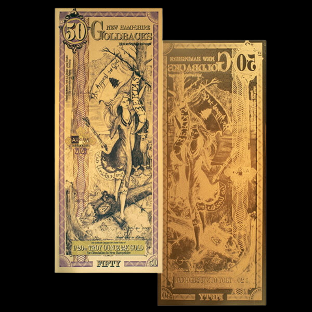 50 New Hampshire Goldback Note - Libertas