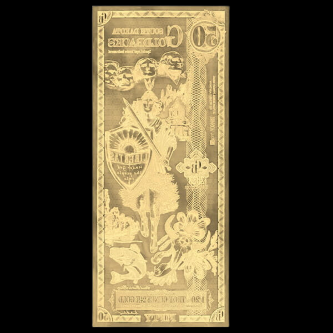 50 South Dakota Goldback Note - Libertas