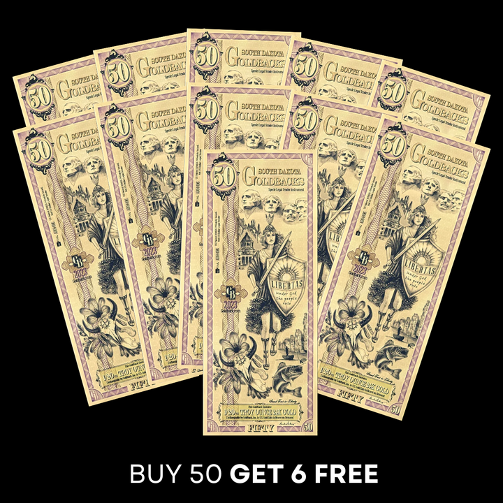 50 South Dakota Goldback Note - Libertas