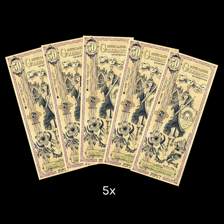 50 South Dakota Goldback Note - Libertas