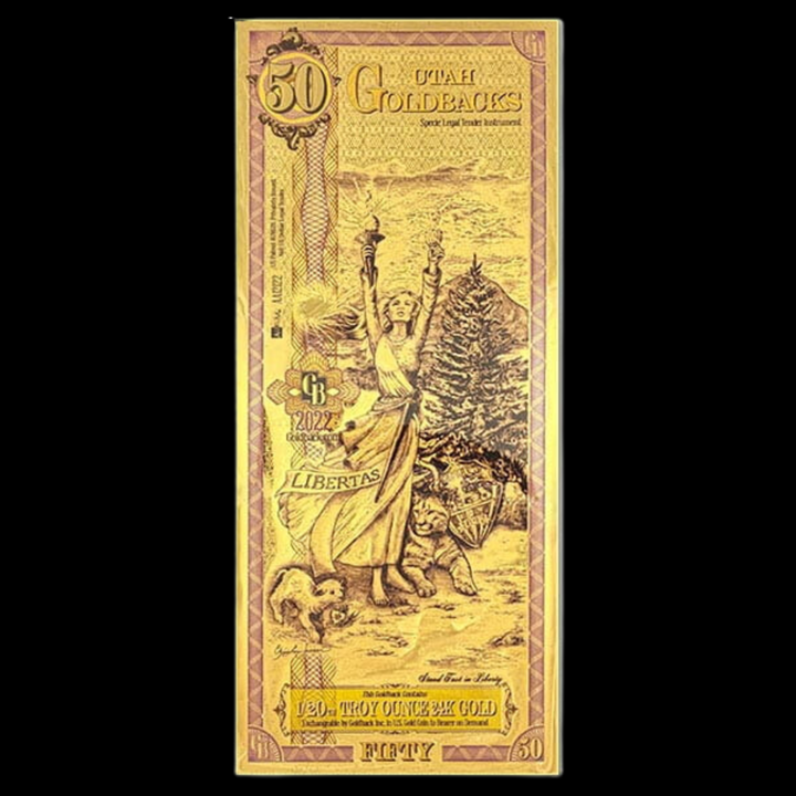 50 Utah Goldback Note- Libertas