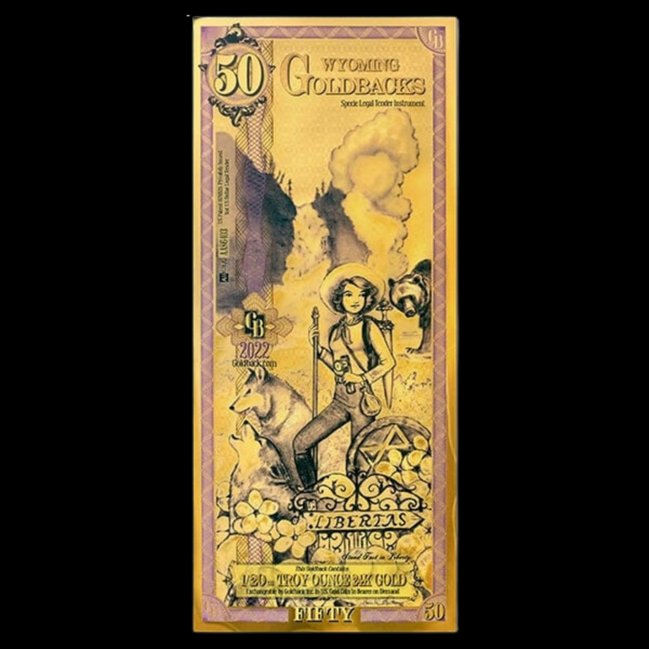 50 Wyoming Goldback Note - Libertas
