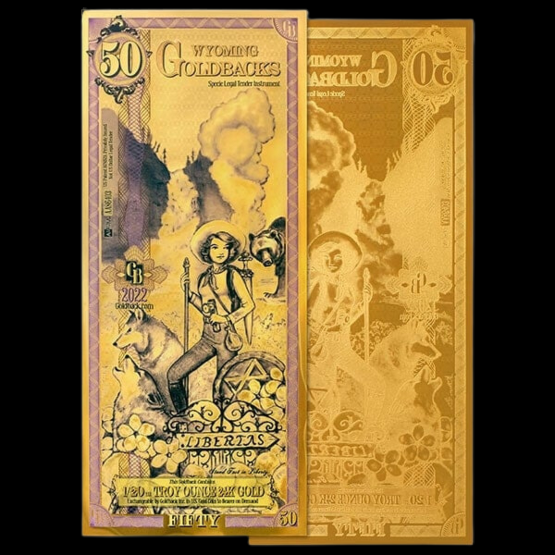 50 Wyoming Goldback Note - Libertas
