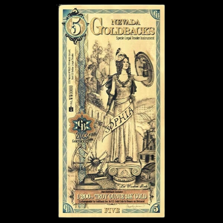 5 Nevada Goldback Note - Sophia