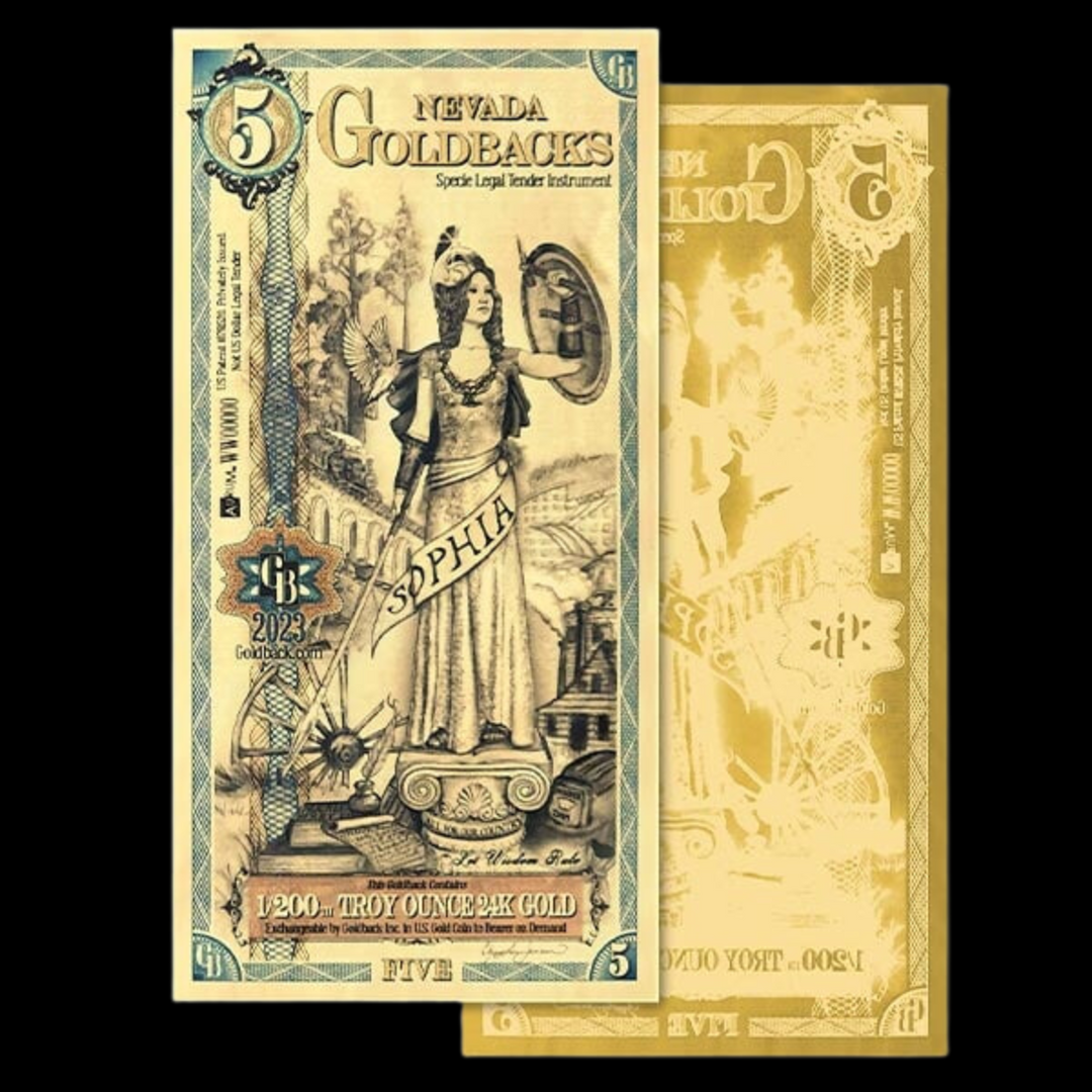 5 Nevada Goldback Note - Sophia