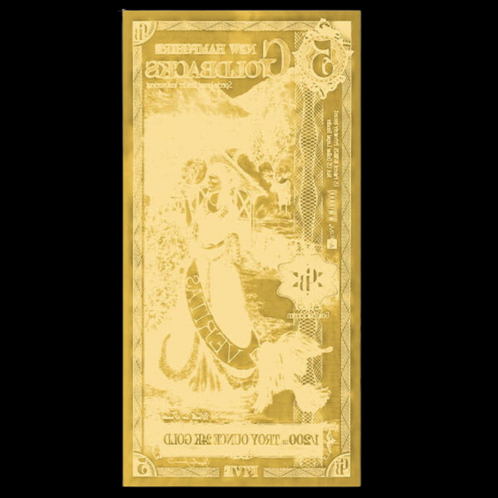 5 New Hampshire Goldback Note- Veritas