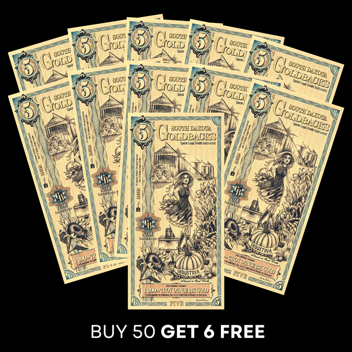5 South Dakota Goldback Note - Industria