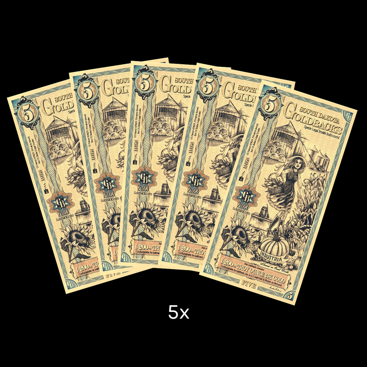 5 South Dakota Goldback Note - Industria