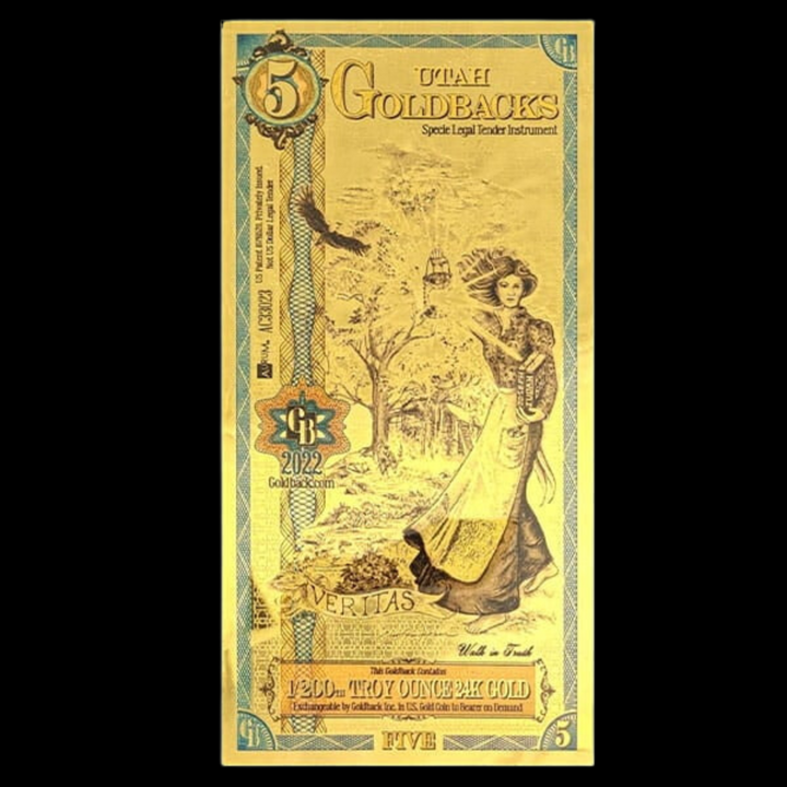 5 Utah Goldback Note - Veritas