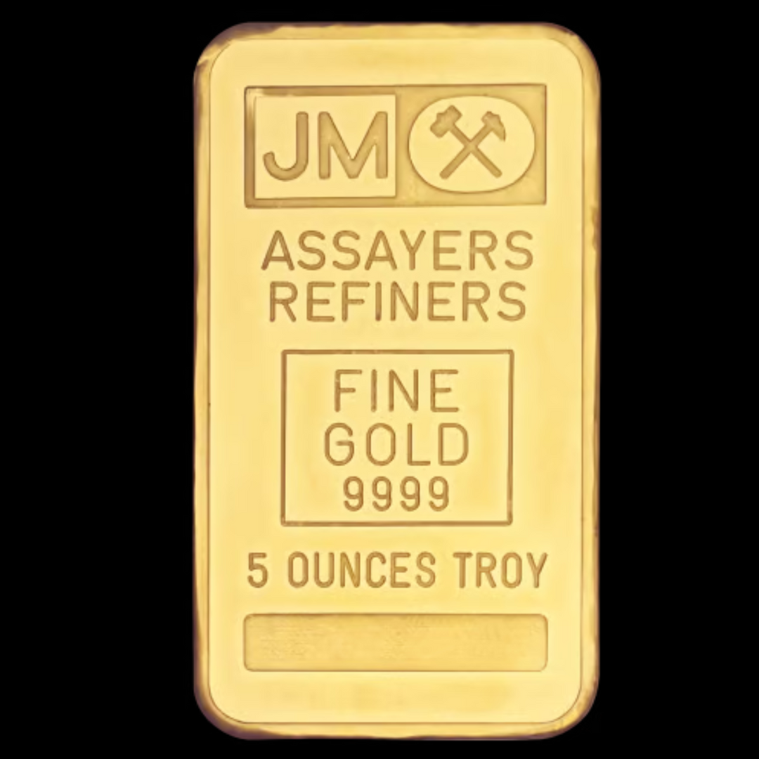 5 oz Blank Back Gold Bar | Johnson Matthey