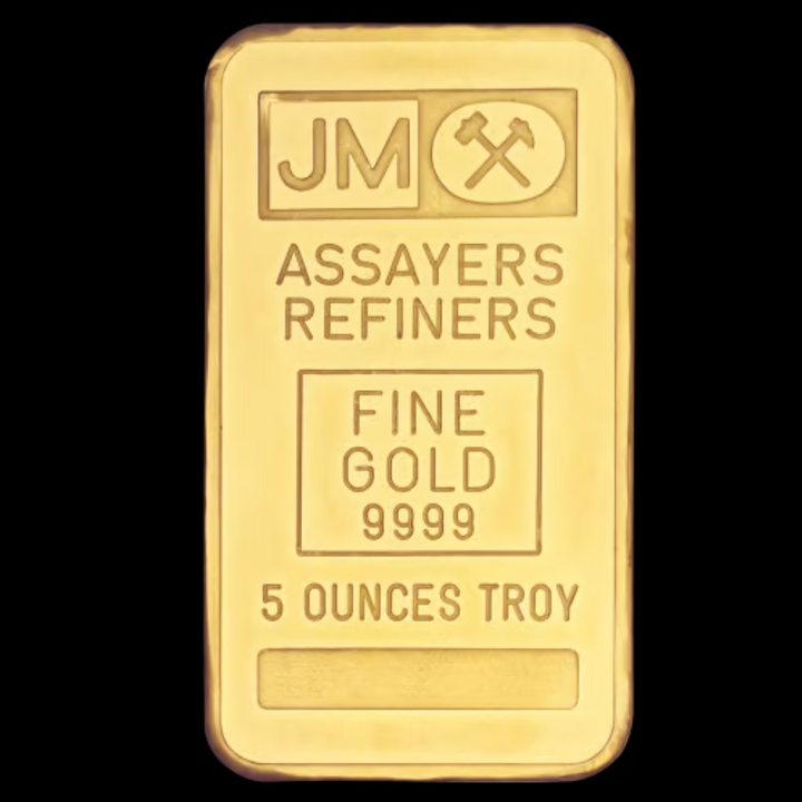 5 oz Blank Back Gold Bar | Johnson Matthey