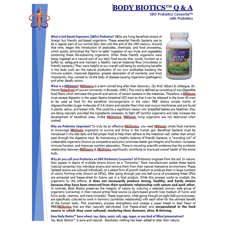 Body Biotics S.B.O Probiotics Consortia