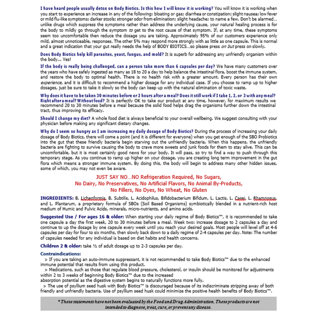 Body Biotics S.B.O Probiotics Consortia